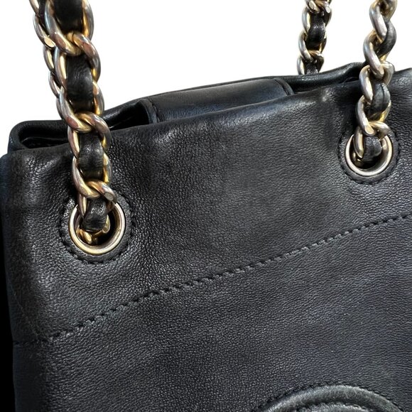 Tory Burch Soft Quilted Fleming Mini Bucket Bag Black Leather - Picture 8 of 16